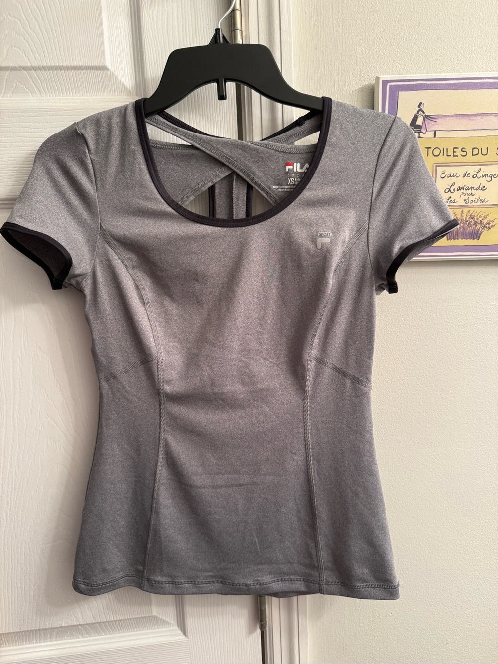 FILA Women's Gray Athletic Short Sleeve Top